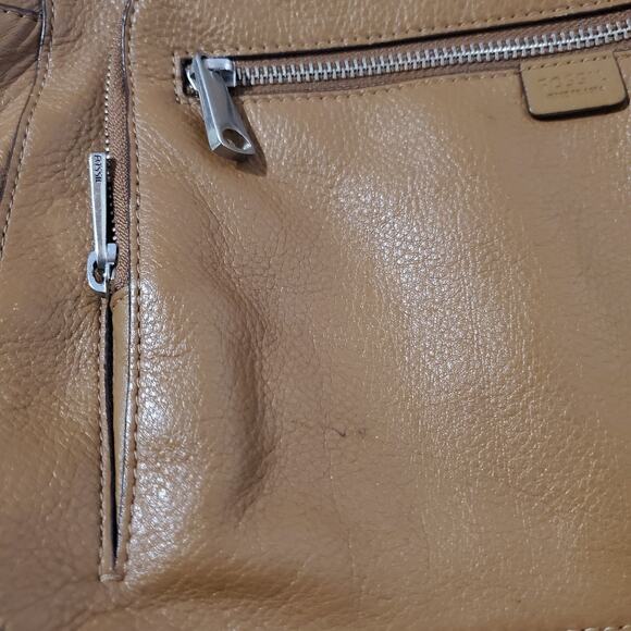Fossil Riley Pebbled Leather Backpack Purse Medium Camel Tan Double Strap Bag - Picture 7 of 16